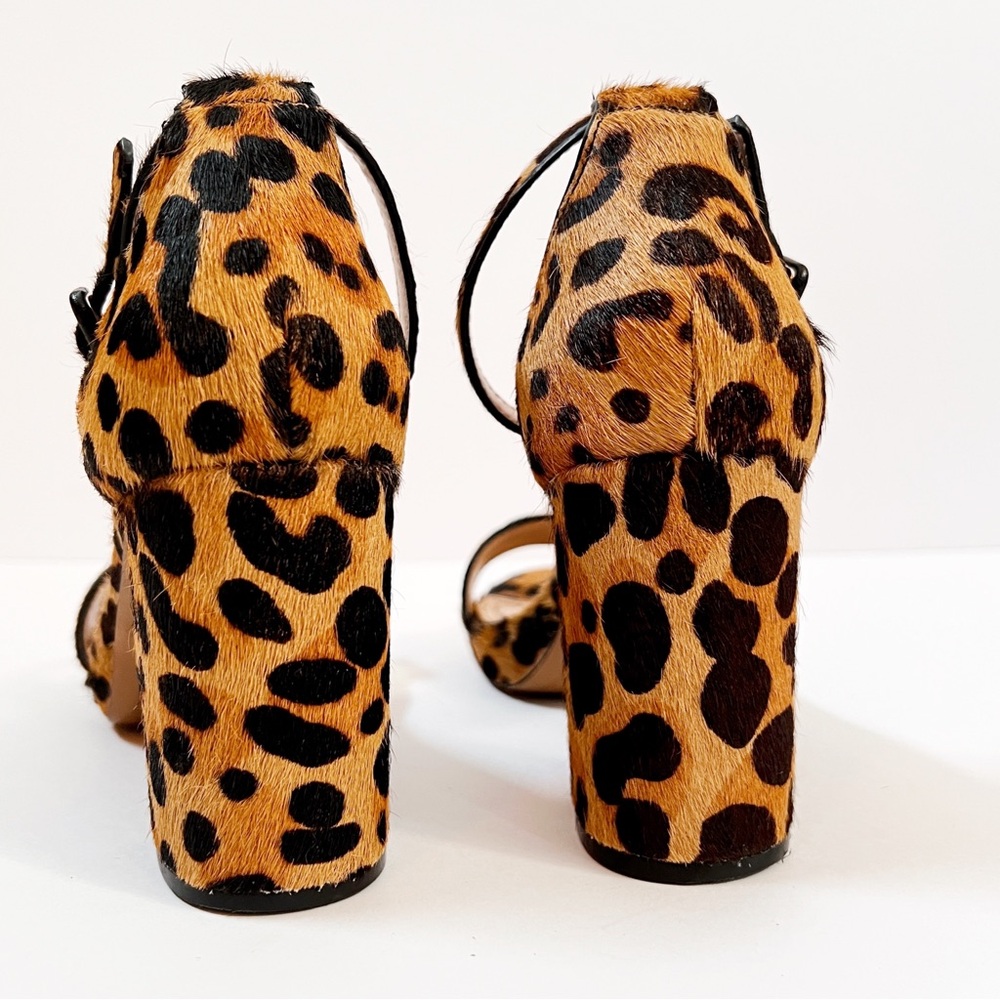 Steven by Steve Madden Calf Hair Leopard Vino Platform Heeled Sandals Womens 7 - Picture 5 of 10